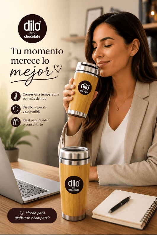 VASO VIAJERO BAMBU PREMIUM - AURATECH | Dilo con Chocolate