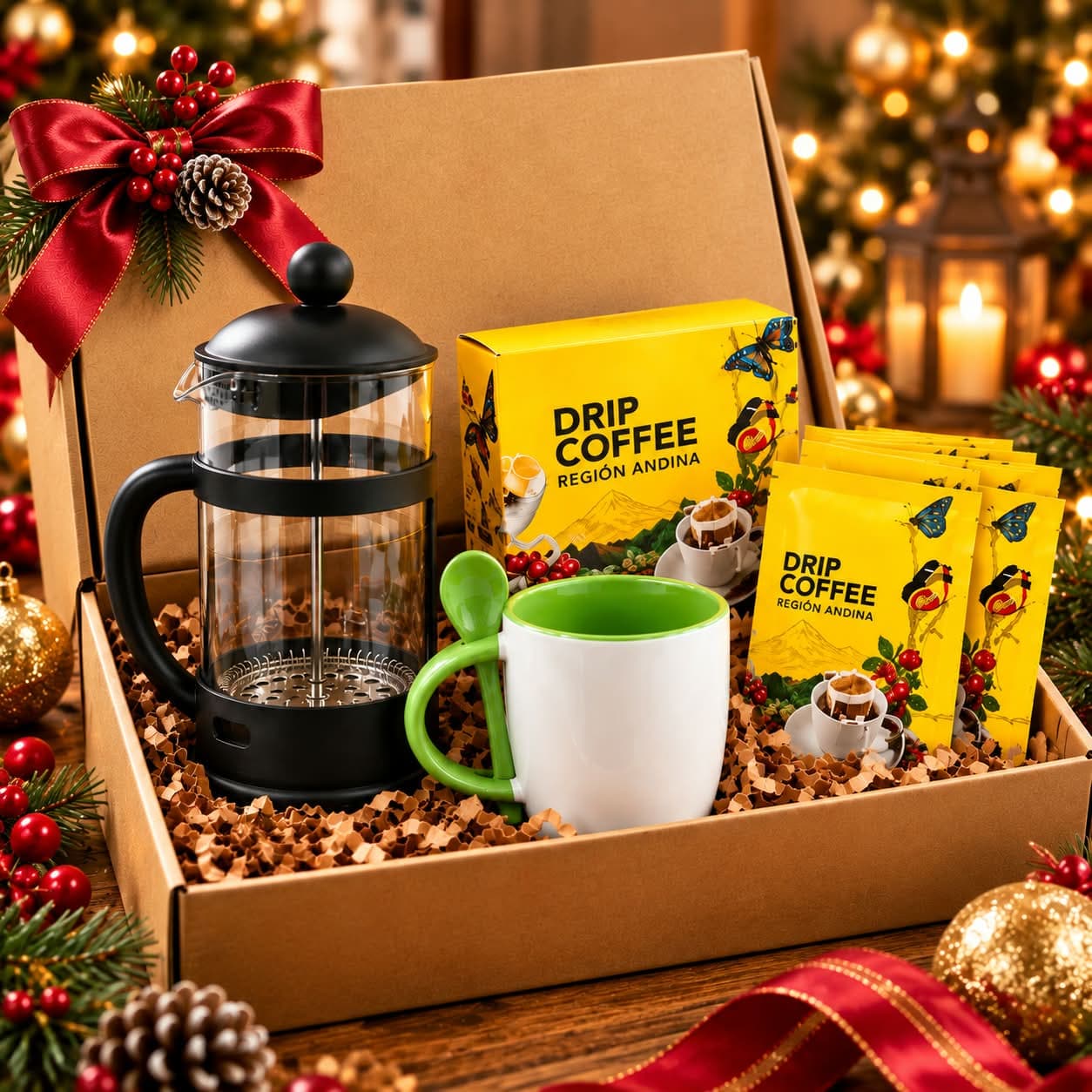 KIT NAVIDEÑO "CAFE Y GRANDES MOMENTOS" - AURATECH | Dilo con Chocolate